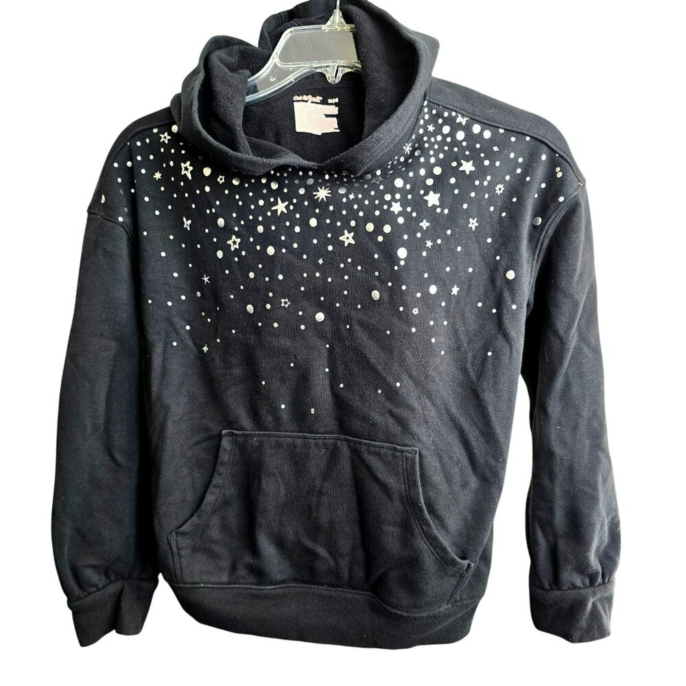 Cat & Jack Black Starry Night Hoodie XL (14) Girls Pullover Sweatshirt JJ4208
